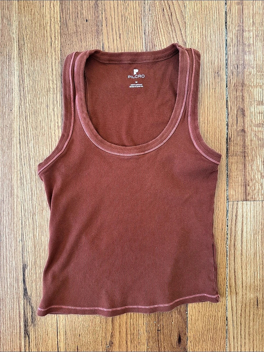 Set of 2 Pilcro Ribbed Tanks Sienna & Blush Pink Size Medium